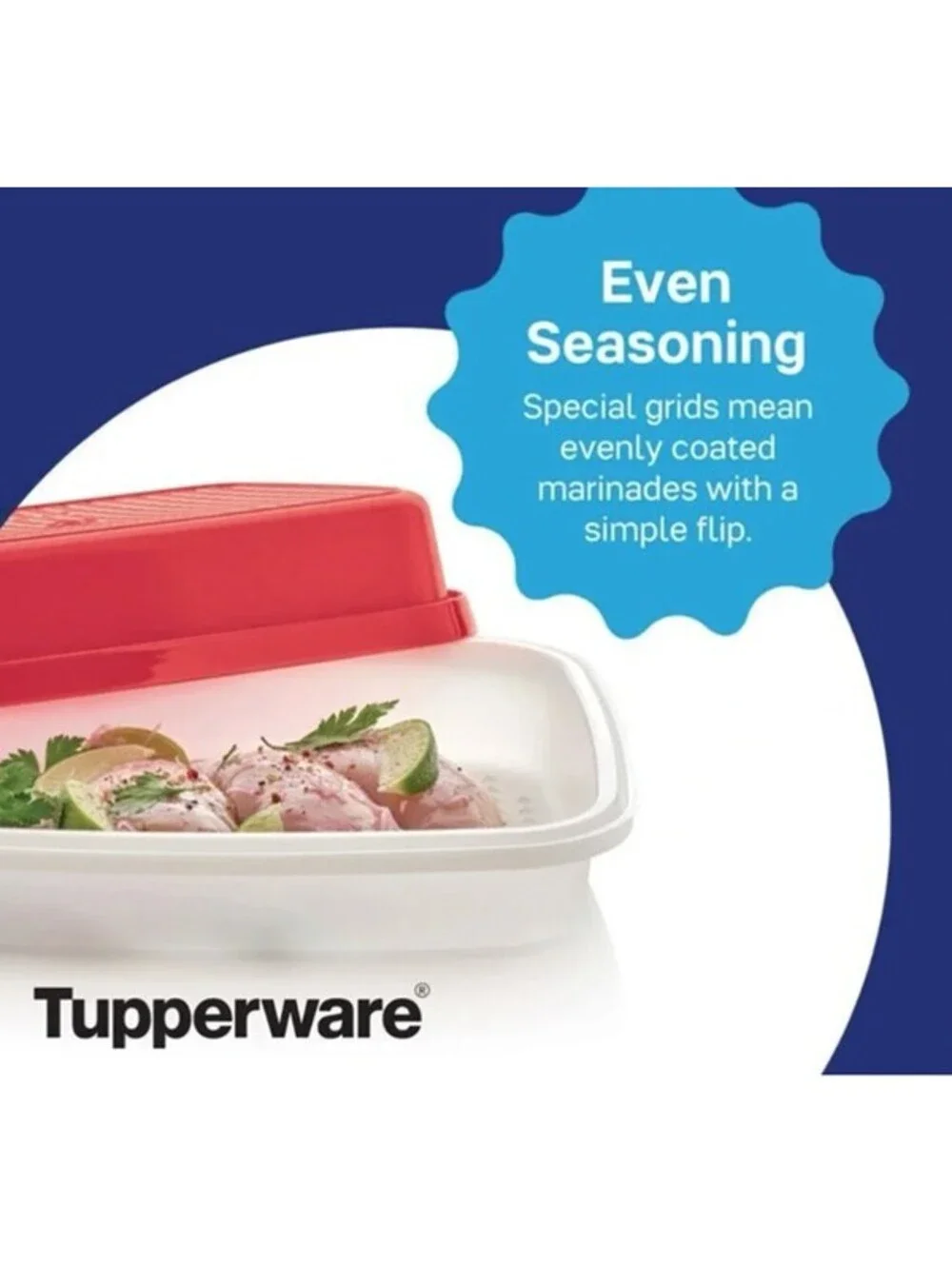 Tupperware Season Serve Container Marinating Leak Proof Air Tight Meal Prep Red